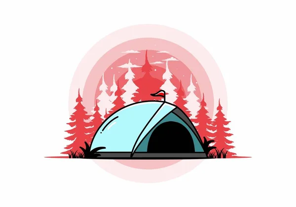 Illustration Badge Design Dome Tent Camping — Archivo Imágenes Vectoriales