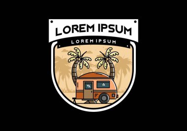 Gözyaşı karavanı ve hindistan cevizi ağacı tasarımı