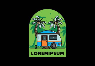 Gözyaşı karavanı ve hindistan cevizi ağacı tasarımı