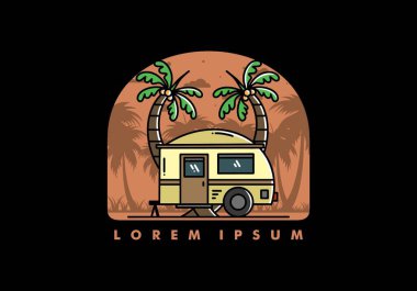 Gözyaşı karavanı ve hindistan cevizi ağacı tasarımı