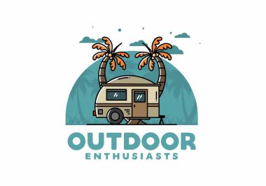 Gözyaşı karavanı ve hindistan cevizi ağacı tasarımı