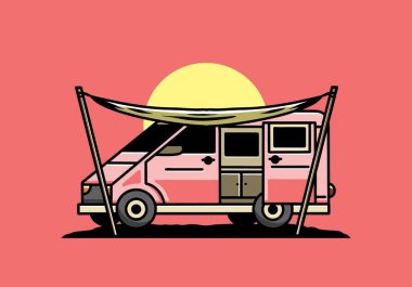 Bir karavan ve uçuş çizelgesi tasarımı