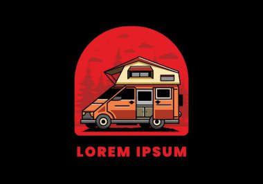 Çatı katındaki bir kampın tasarımı.