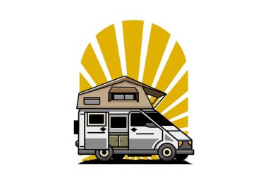 Çatı katındaki bir kampın tasarımı.