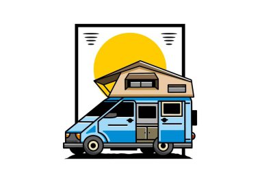 Çatı katındaki bir kampın tasarımı.