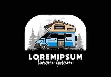 Çatı katındaki bir kampın tasarımı.