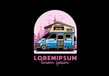 Çatı katındaki bir kampın tasarımı.