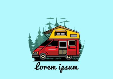 Çatı katındaki bir kampın tasarımı.