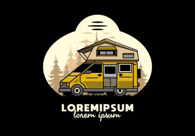 Çatı katındaki bir kampın tasarımı.