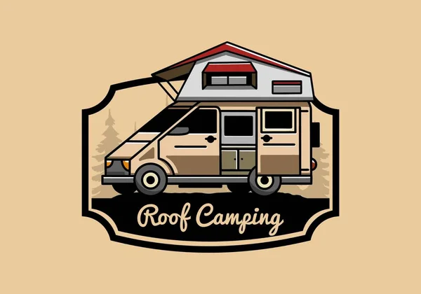 Illustration Design Camping Roof Car — Vetor de Stock
