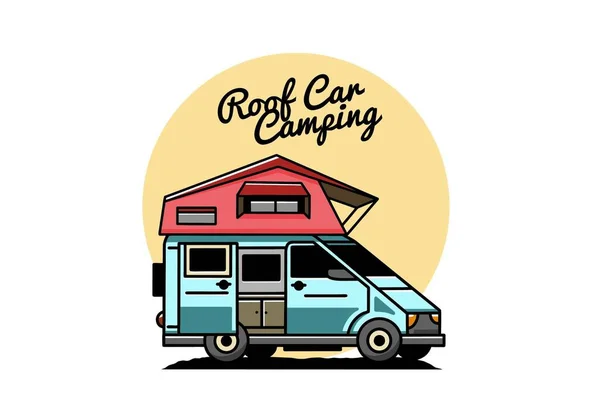Illustration Design Camping Roof Car — Stockvector