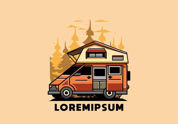 Illustration Design Camping Roof Car — 스톡 벡터