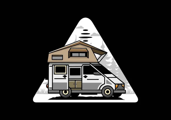 Illustration Design Camping Roof Car — Διανυσματικό Αρχείο
