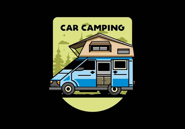 Illustration Design Camping Roof Car — Stockvector