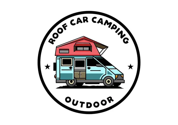 Illustration Design Camping Roof Car — Vetor de Stock