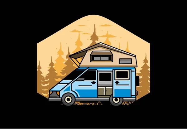 Illustration Design Camping Roof Car — Διανυσματικό Αρχείο