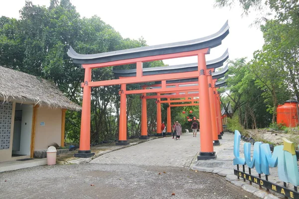 Photo Chinese Style Entrance Gate Red Color — Fotografia de Stock