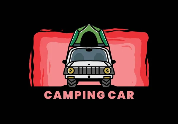 Illustration Badge Design Camping Roof Car — Image vectorielle