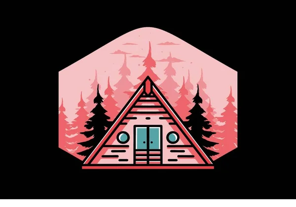 Illustration Design Triangle Wood Cabin —  Vetores de Stock