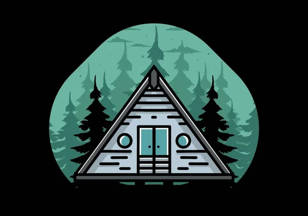 Illustration Design Triangle Wood Cabin — Image vectorielle