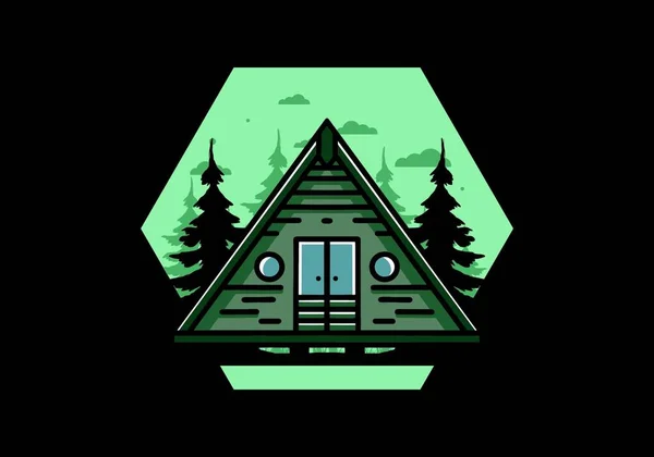 Illustration Design Triangle Wood Cabin — Wektor stockowy