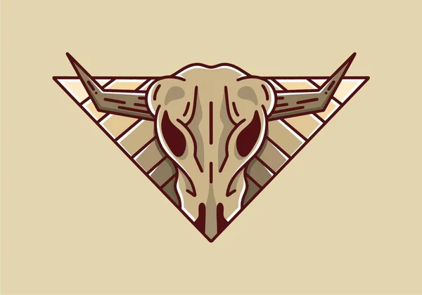 Illustration Design Bull Head Triangle Shape — Stock Vector