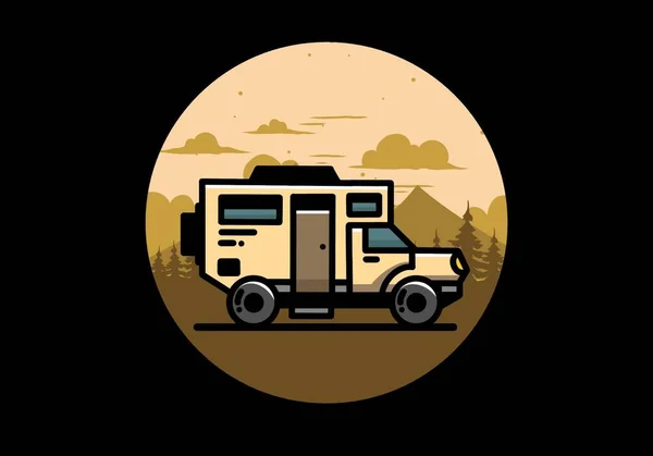 Illustration Design Big Overland Car Badge — 스톡 벡터