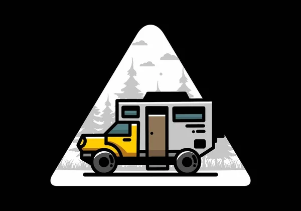 Illustration Design Big Overland Car Badge — Stok Vektör