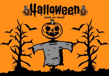 Scary halloween illustration drawing design trick or treat