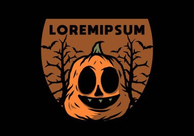 Scary Halloween ghost stuff illustration design