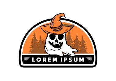 Scary Halloween ghost stuff illustration design