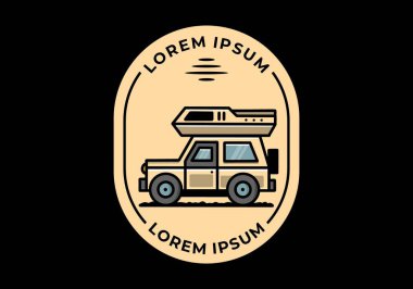 Off road vehicle car camping outdoor illustration badge design