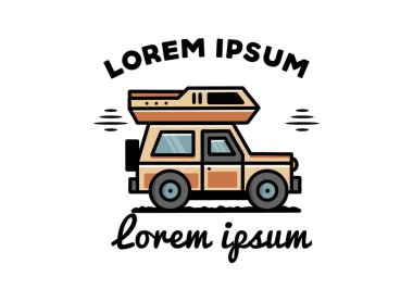 Off road vehicle car camping outdoor illustration badge design