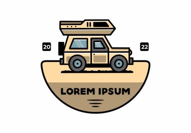 Off road vehicle car camping outdoor illustration badge design