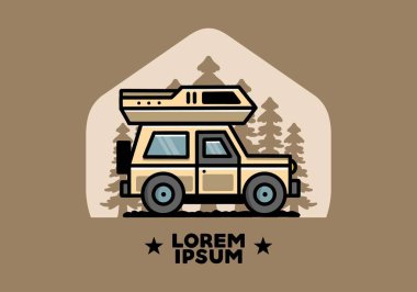 Off road vehicle car camping outdoor illustration badge design