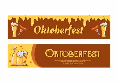 Oktoberfest event social media flat banner design