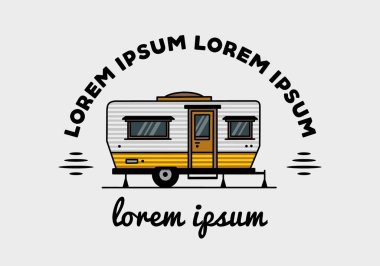 Teardrop van camper for camping illustration badge design