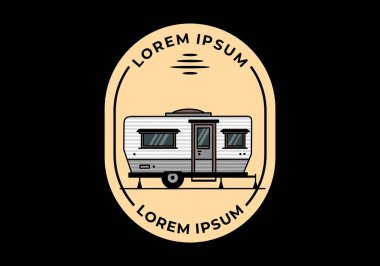 Teardrop van camper for camping illustration badge design