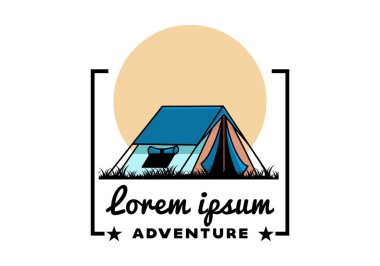 Colorful double layer tent flat illustration badge design