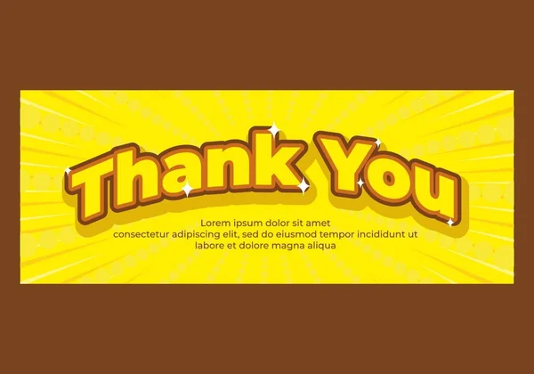 Yellow Color Thank You Sign Text Effect Design — Vector de stock