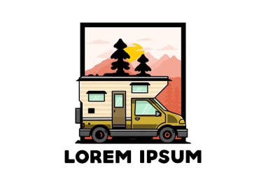 Minibüs kutusu macera kampı çizimi