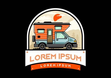 Minibüs kutusu macera kampı çizimi