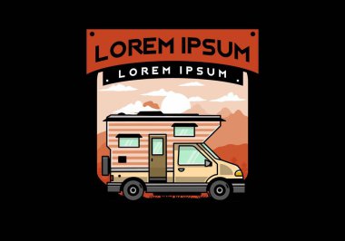 Minibüs kutusu macera kampı çizimi