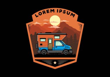 Minibüs kutusu macera kampı çizimi