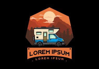 Minibüs kutusu macera kampı çizimi