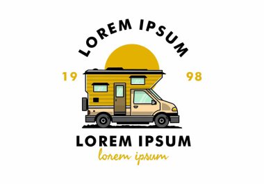 Minibüs kutusu macera kampı çizimi