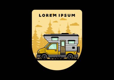 Minibüs kutusu macera kampı çizimi