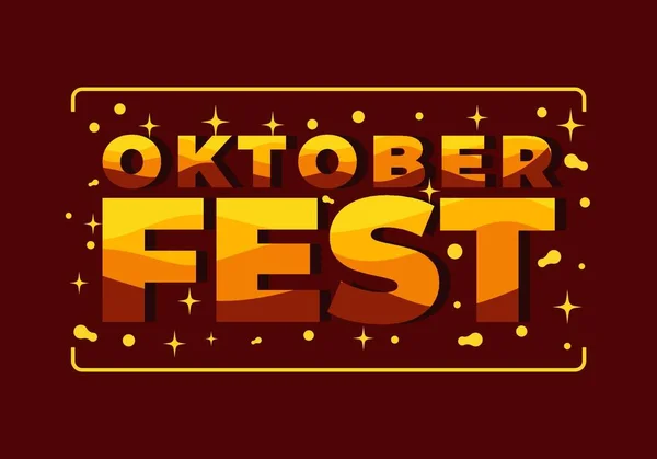 Sosyal Medya Afişi Tasarımı Için Oktoberfest Metin Efekti — Stok Vektör