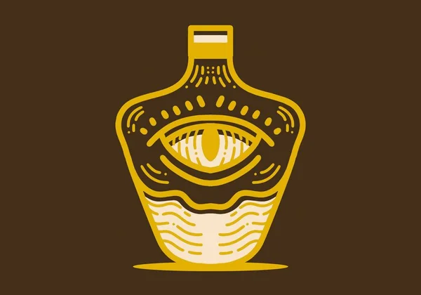 Винтажный Рисунок Бутылки Дьявольского Глаза — стоковый вектор