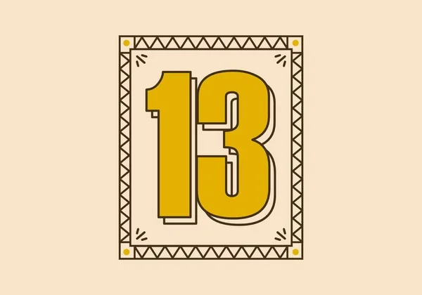 Retro Rectangle Frame Number — Stock Vector